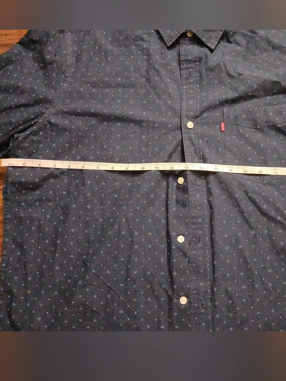 Levi's Men's Dark Blue Micro Dot Button-Down Shirt XL